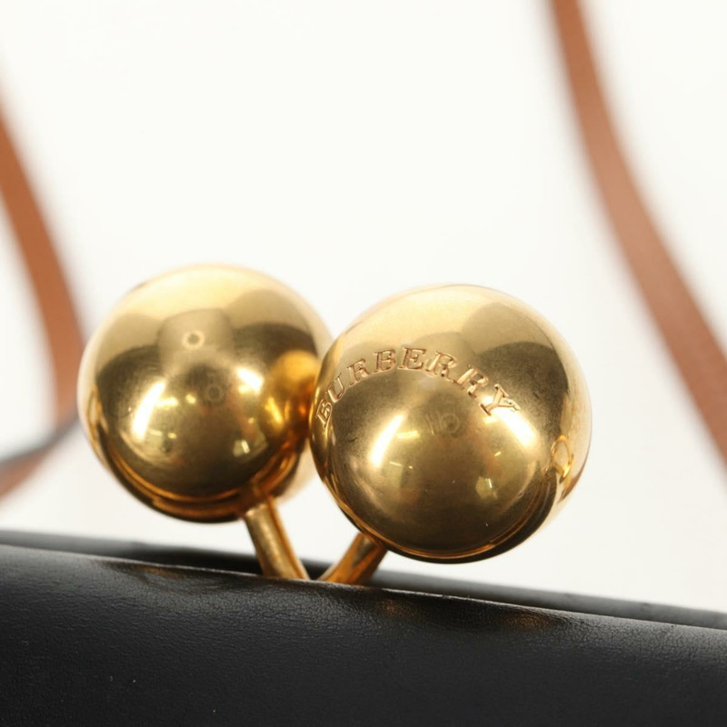 【日本直送】BURBERRY 黑色金色皮革單肩包，正品編號 151361AV-18