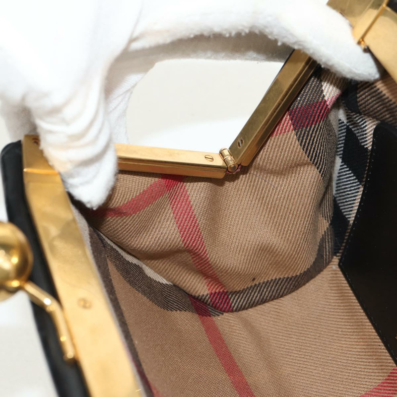 【日本直送】BURBERRY 黑色金色皮革單肩包，正品編號 151361AV-22