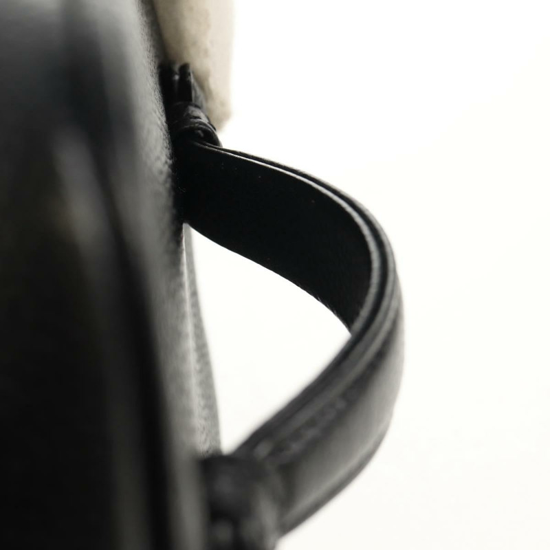 【日本直送】香奈兒 COCO 標誌化妝包，魚子醬皮，黑色，金色 CC 標誌，正品 ka329V-7