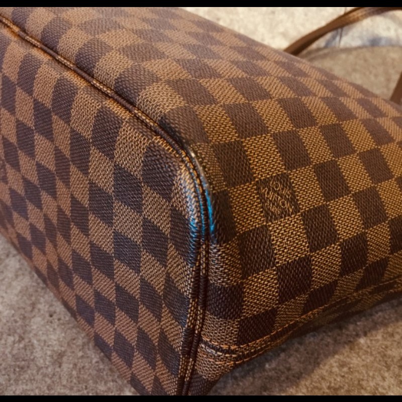Lv托特包/側背包/neverfull經典棋盤格中號-3