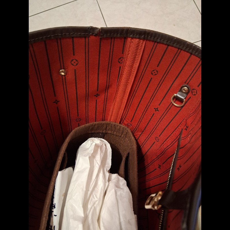 Lv托特包/側背包/neverfull經典棋盤格中號-7