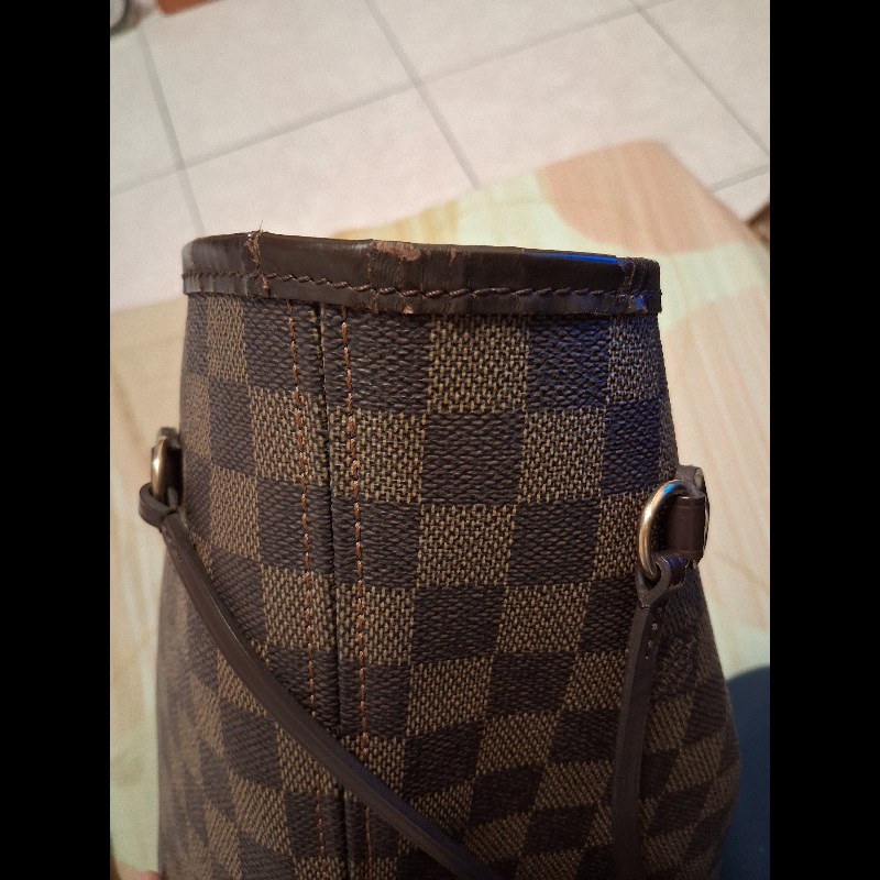 Lv托特包/側背包/neverfull經典棋盤格中號-10