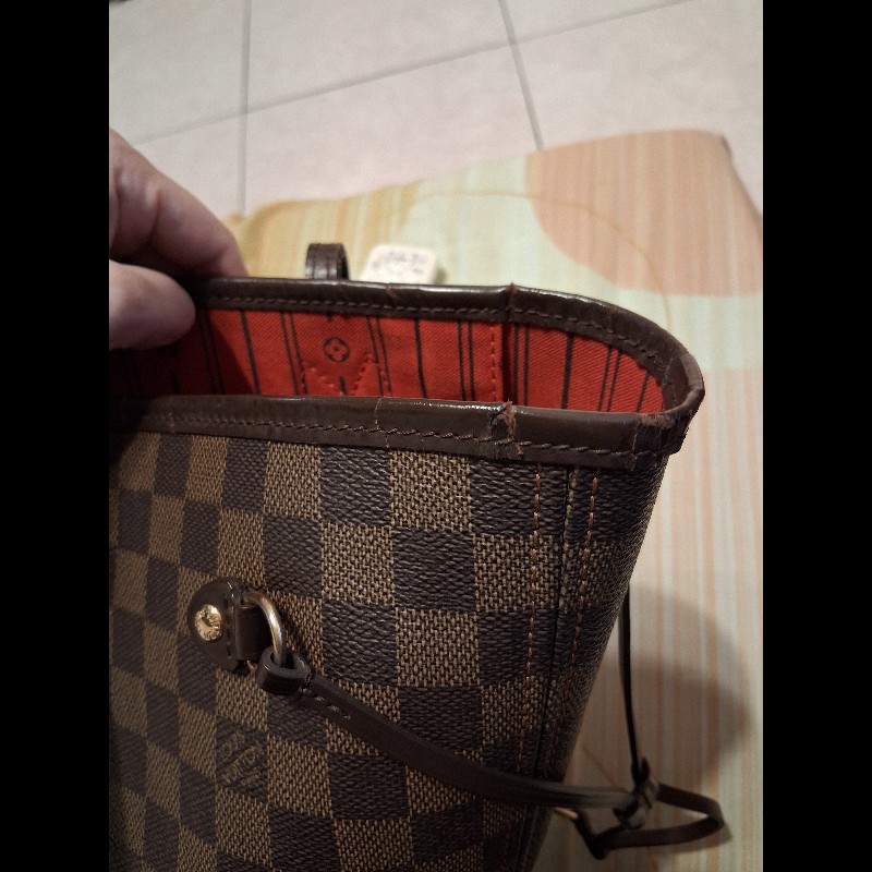 Lv托特包/側背包/neverfull經典棋盤格中號-11