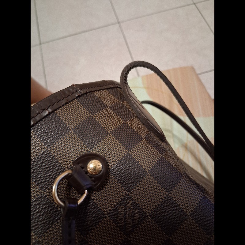 Lv托特包/側背包/neverfull經典棋盤格中號-12