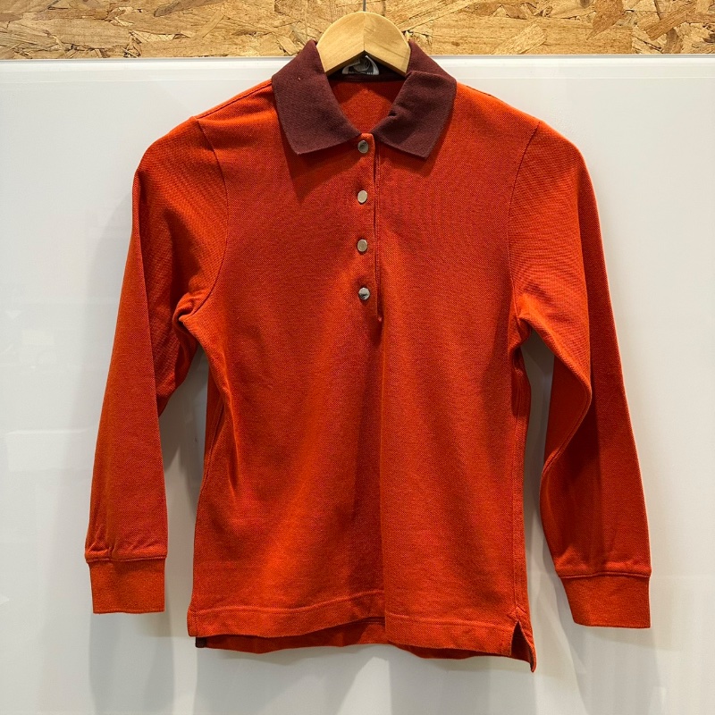 【美收精品】HERMES 橘紅色polo衫 4-134-0