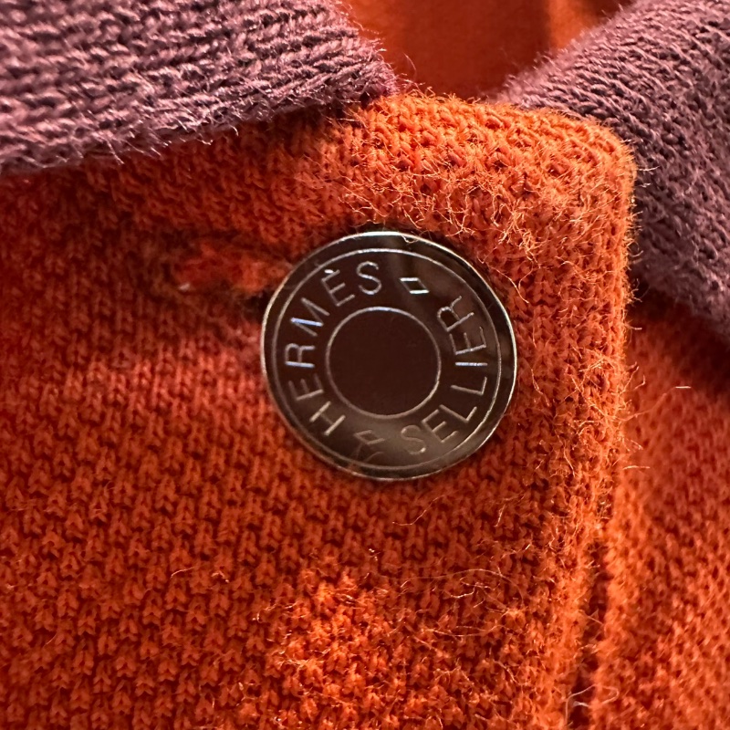 【美收精品】HERMES 橘紅色polo衫 4-134-3