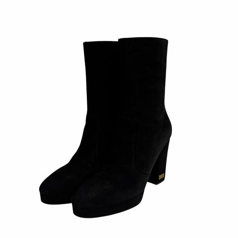 【美收精品】DIOR 黑色麂皮高根靴子 4-565