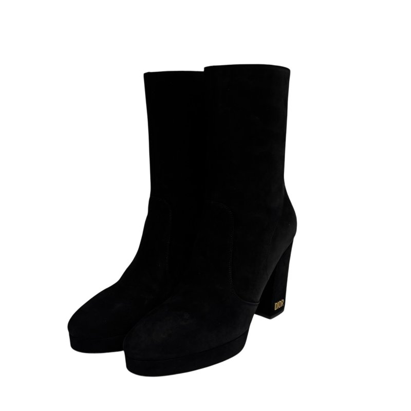 【美收精品】DIOR 黑色麂皮高根靴子 4-566-0