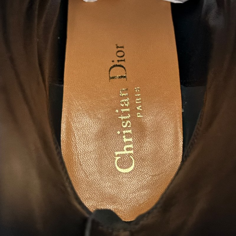 【美收精品】DIOR 黑色麂皮高根靴子 4-566-7