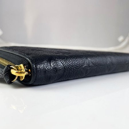 *奢華大道國際精品*【L3074】LV黑色牛皮壓紋 CLEMENC 窄版拉鍊長夾 M60171-3