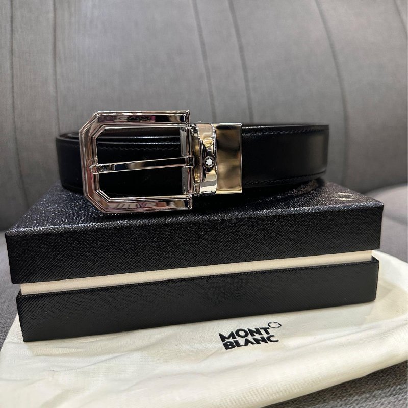 💎Han's house精品服飾💎MONTBLANC 萬寶龍 雙面 皮帶 寬3CM 現 可自行剪短-5