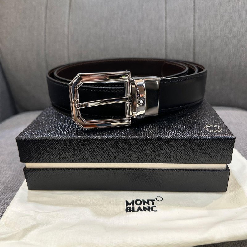 💎Han's house精品服飾💎MONTBLANC 萬寶龍 雙面 皮帶 寬3CM 現 可自行剪短-8