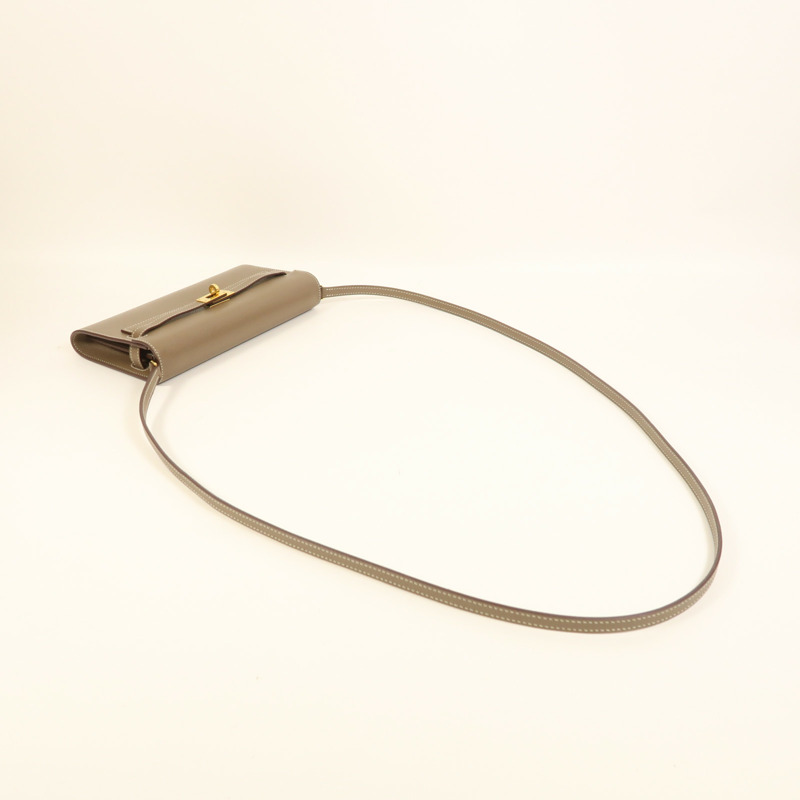 HERMES Epsom皮革Kelly To Go金扣肩背袋Etoupe-12