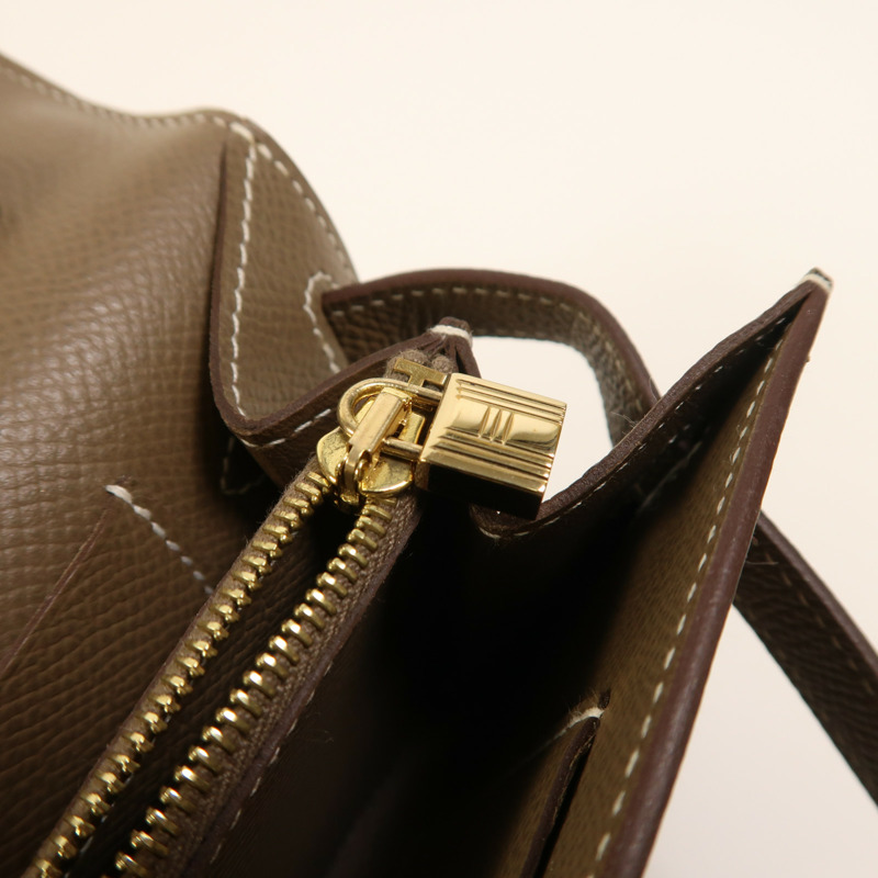 HERMES Epsom皮革Kelly To Go金扣肩背袋Etoupe-14