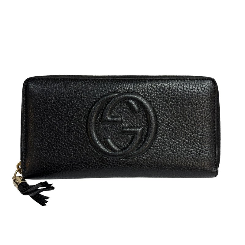 【美收精品】GUCCI 黑色牛皮長夾 4-584-0