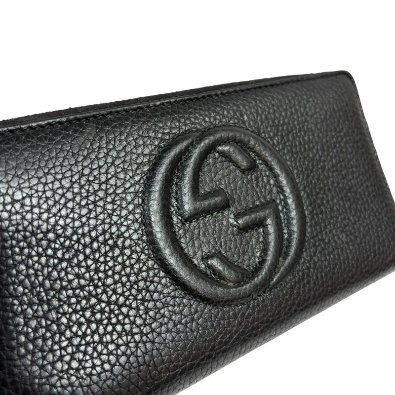 【美收精品】GUCCI 黑色牛皮長夾 4-584-6