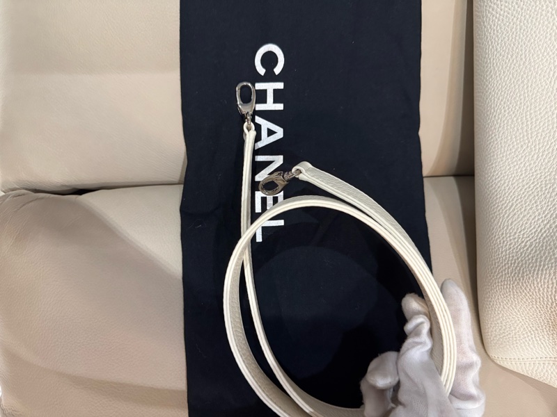 Chanel 香奈兒 cerf tote bag 白色托特包/白銀款/96新美品-6