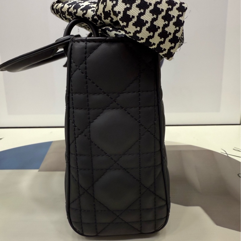 Dior 磨砂黑 三格戴妃 手提斜挎包 21年-1