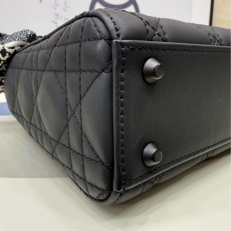 Dior 磨砂黑 三格戴妃 手提斜挎包 21年-4