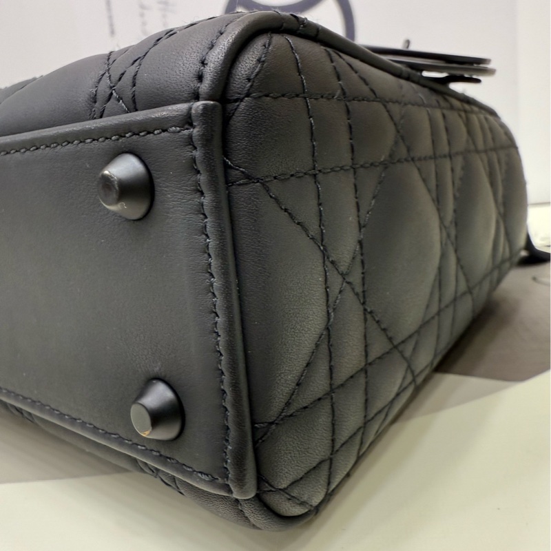 Dior 磨砂黑 三格戴妃 手提斜挎包 21年-5