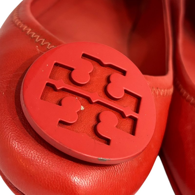【美收精品】TORY BURCH 番茄紅平底鞋 4-596-4