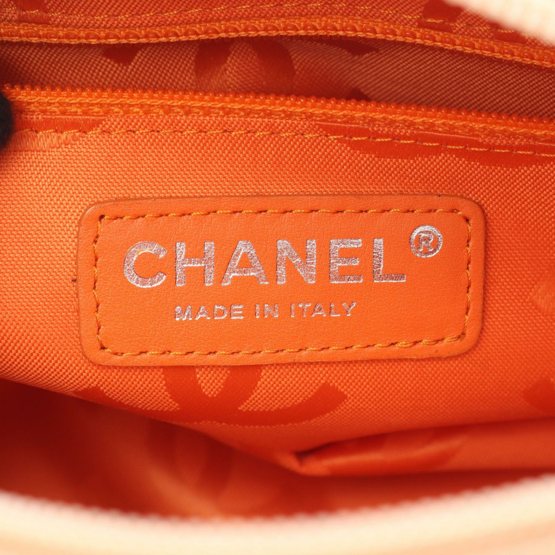 香奈兒 Cambon 系列迷你保齡球手袋,羊羔皮漆皮,米色,二手,女士 CC-3