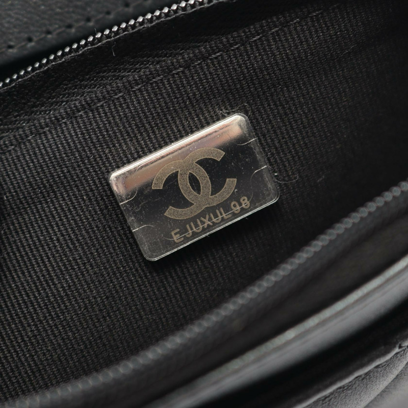 香奈兒 (CHANEL) 絎縫鏈條肩背斜背包皮夾 AP0250 皮革 灰色 二手 CC-4