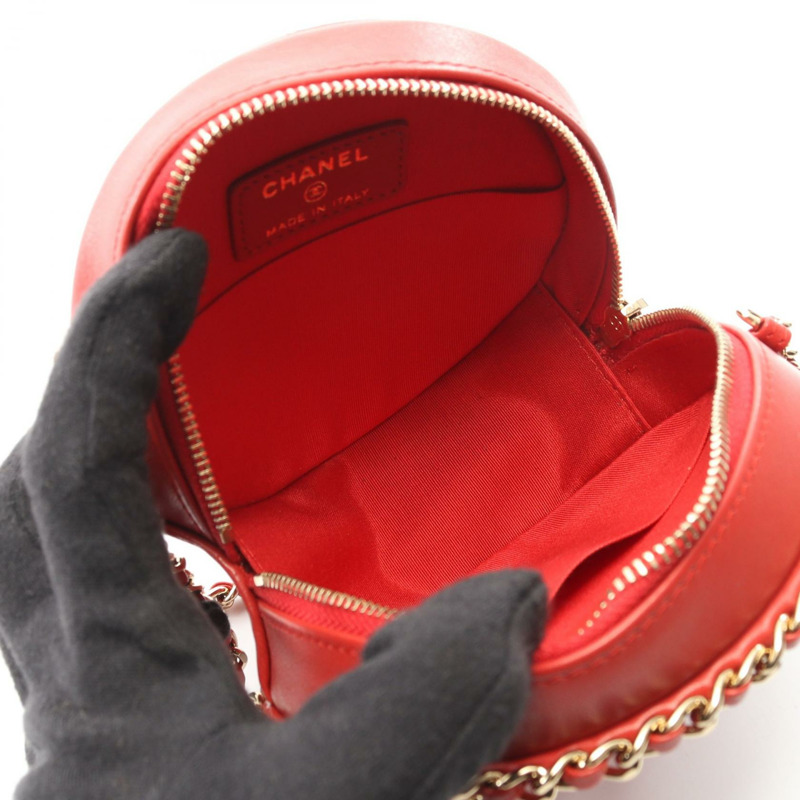 香奈兒 (CHANEL) 絎縫鏈條肩背包/斜背包 AP0739 羊皮 紅色 二手 金色五金-2