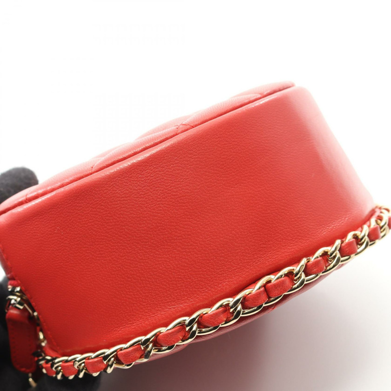 香奈兒 (CHANEL) 絎縫鏈條肩背包/斜背包 AP0739 羊皮 紅色 二手 金色五金-5
