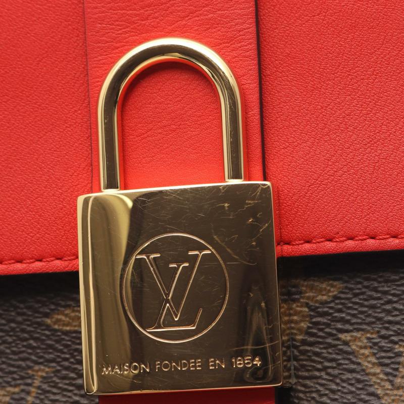 路易威登 Locky BB 單肩手提包 M44322 Monogram Coquelicot 棕色 二手 LV-6