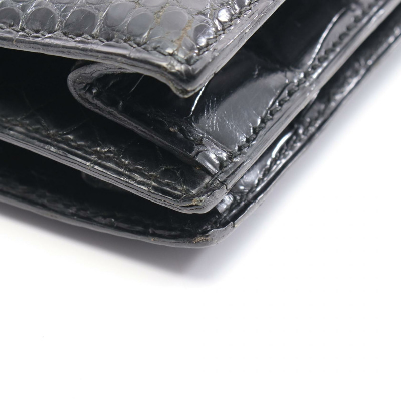 愛馬仕鋼琴手袋，異國風情鱷魚皮，黑色，二手女款-8