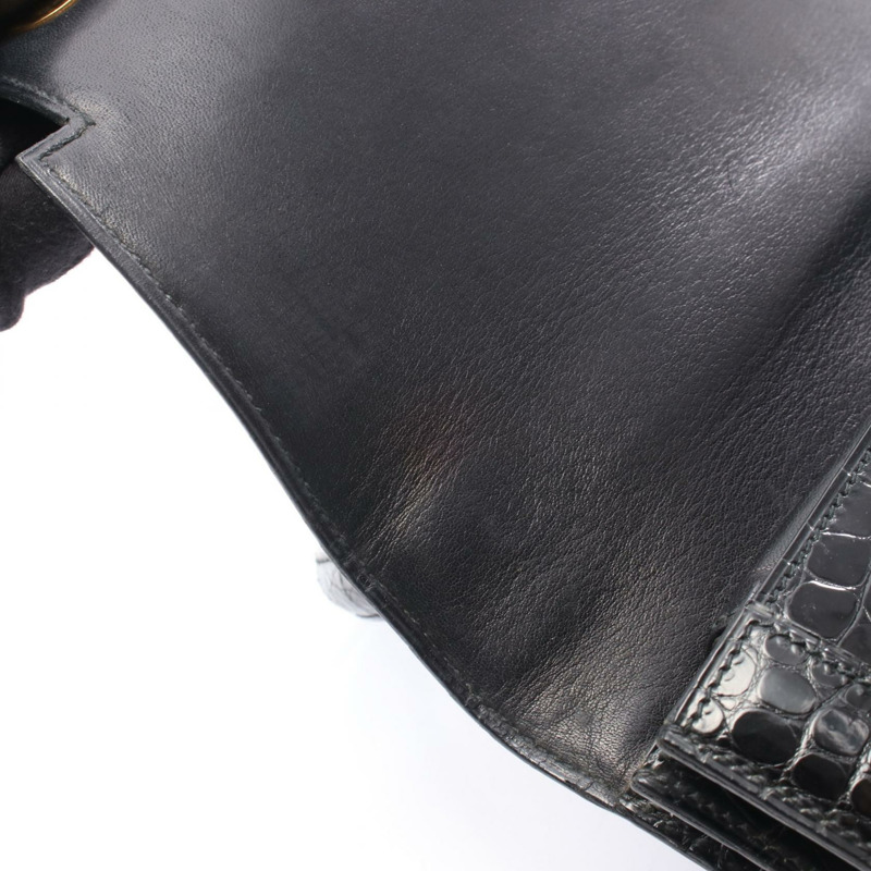 愛馬仕鋼琴手袋，異國風情鱷魚皮，黑色，二手女款-12