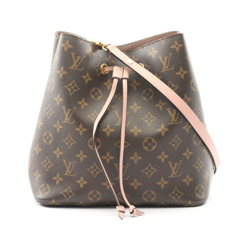 路易威登 Neo Noe 單肩包 M44022 Monogram 帆布 棕色粉紅色 二手 女士