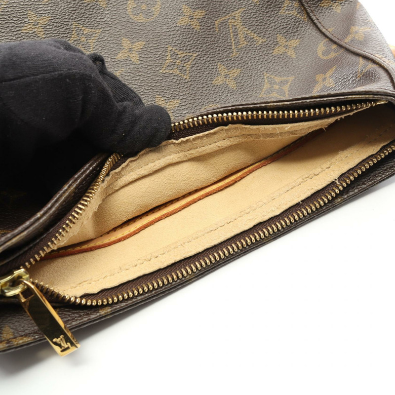 路易威登 Looping MM 單肩包 M51146 Monogram 帆布皮革棕色二手-8