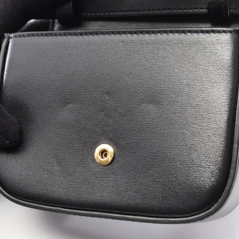 CELINE Mini-Claude Triomphe 斜背包 10I513 黑色皮革 金色五金 二手-4