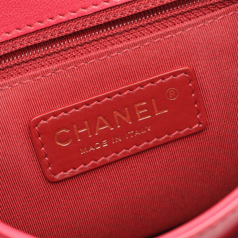 香奈兒 (CHANEL) 絎縫鏈條單肩包，羊皮材質，粉紅色，二手，女士款，金色五金-3