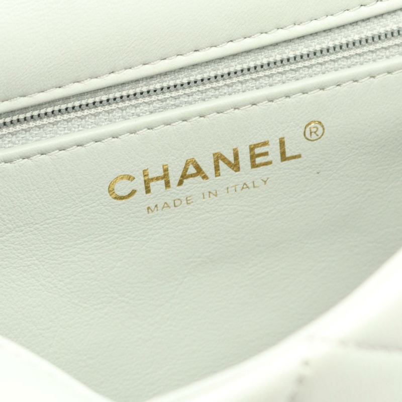 香奈兒 (CHANEL) 絎縫鏈條肩背包，羊皮材質，灰色，二手，女士，金色五金-3