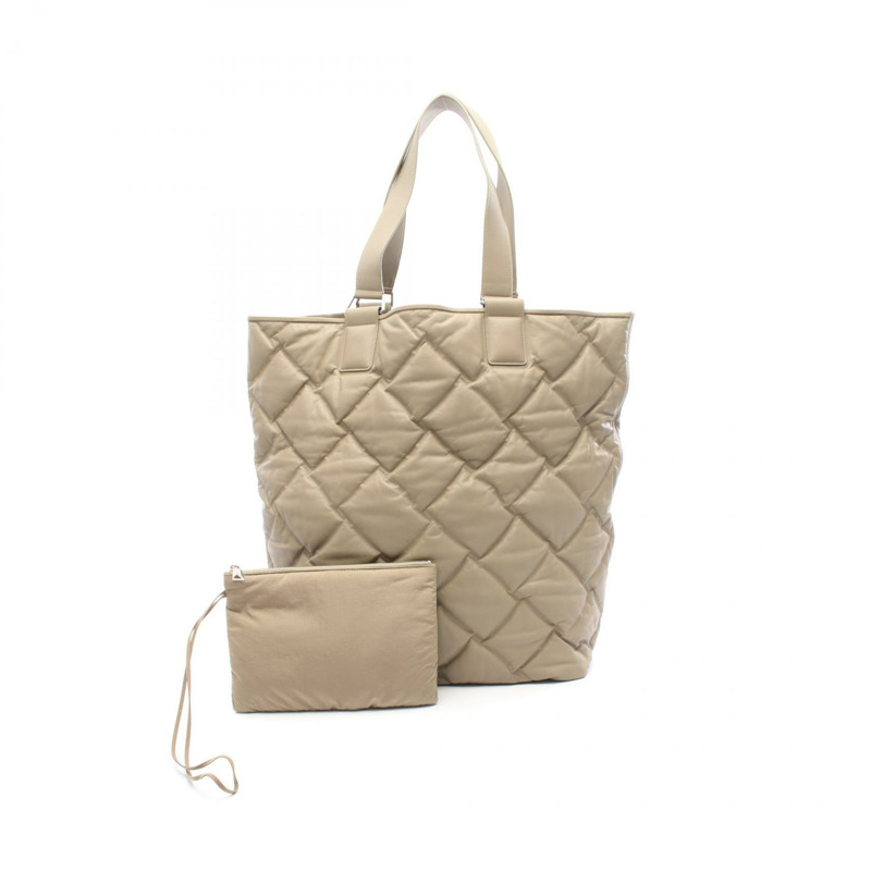 BOTTEGA VENETA 蓬鬆肩托特包 40802039502 尼龍皮革 米色 二手 BV-0