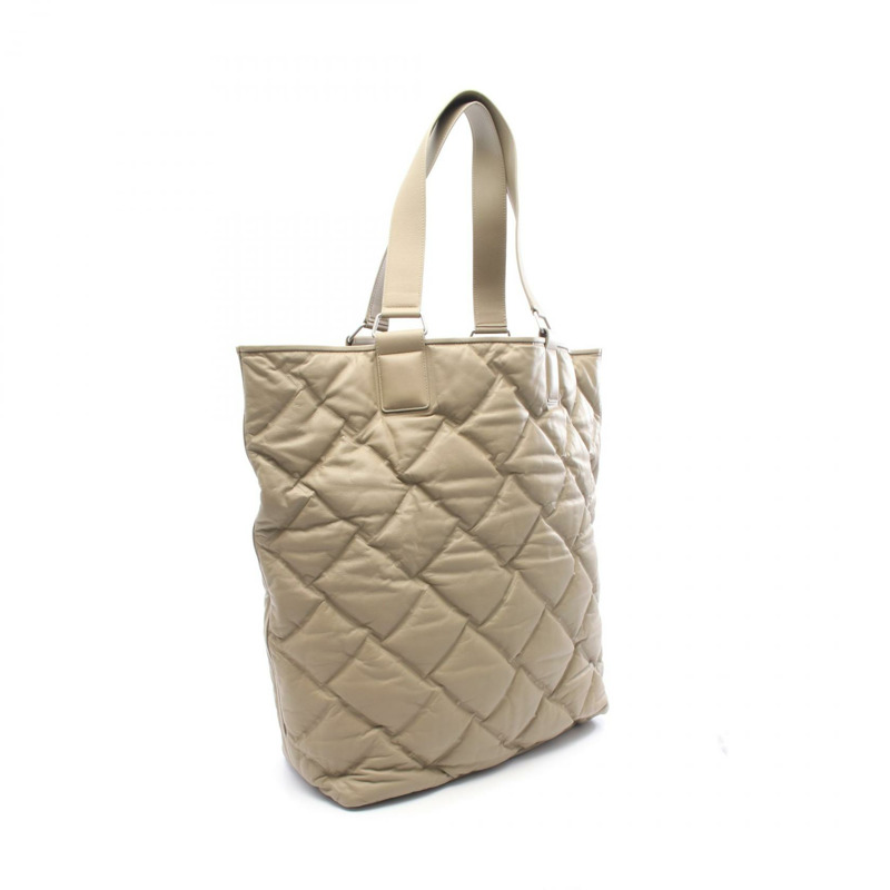 BOTTEGA VENETA 蓬鬆肩托特包 40802039502 尼龍皮革 米色 二手 BV-1