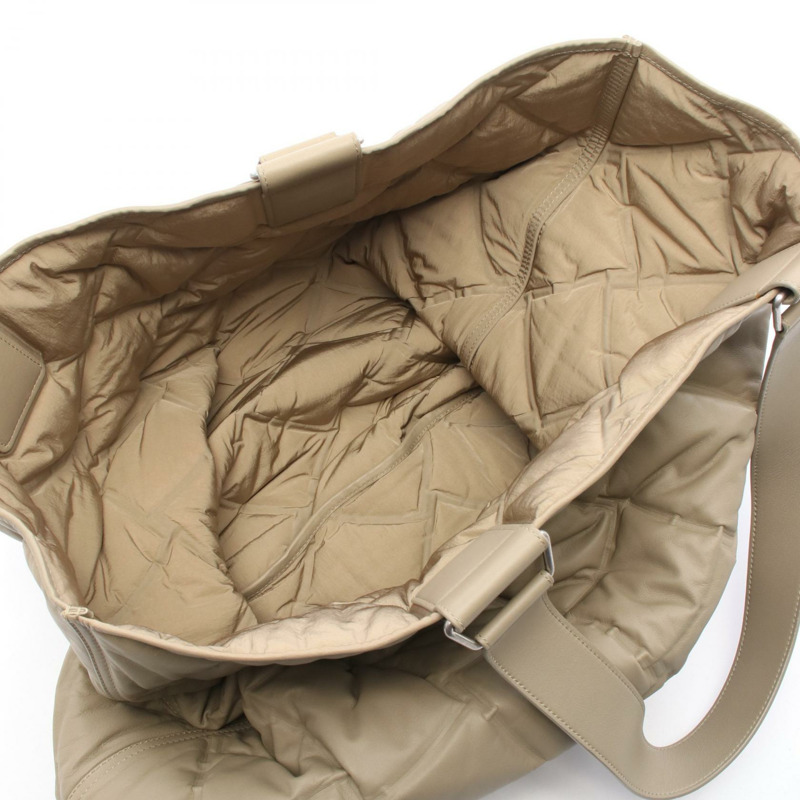 BOTTEGA VENETA 蓬鬆肩托特包 40802039502 尼龍皮革 米色 二手 BV-2