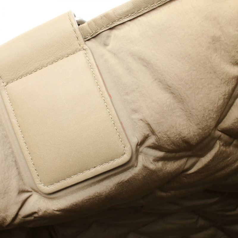 BOTTEGA VENETA 蓬鬆肩托特包 40802039502 尼龍皮革 米色 二手 BV-4