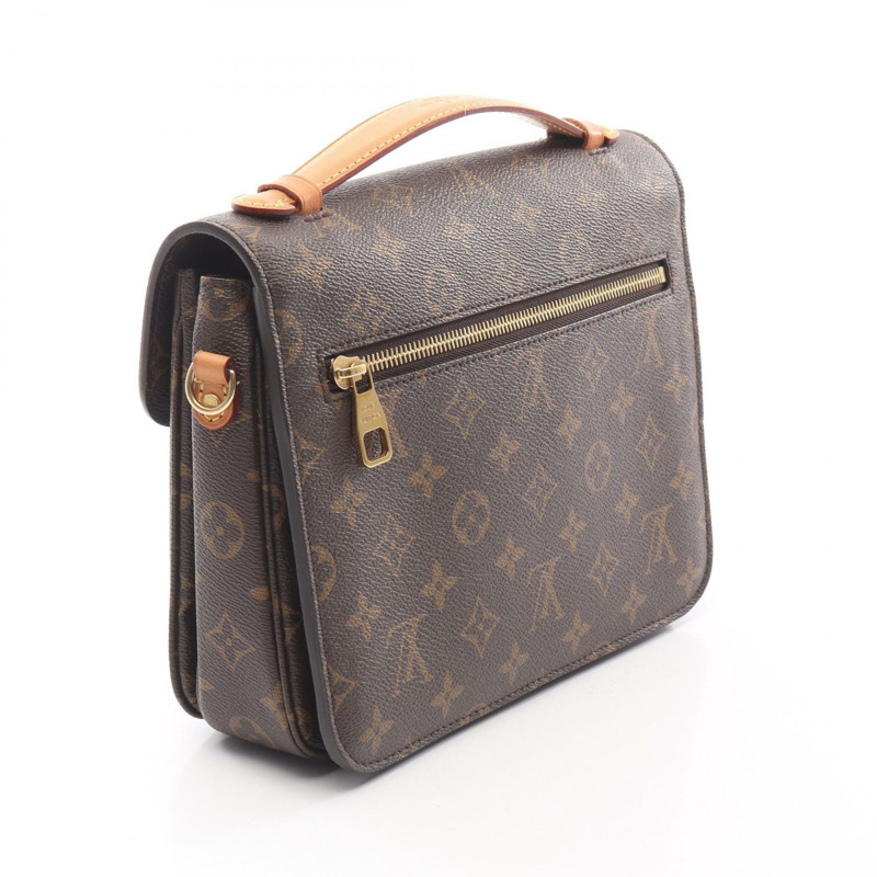路易威登 Pochette Metis MM 單肩手提包 M44875 Monogram 棕色 二手 LV-1