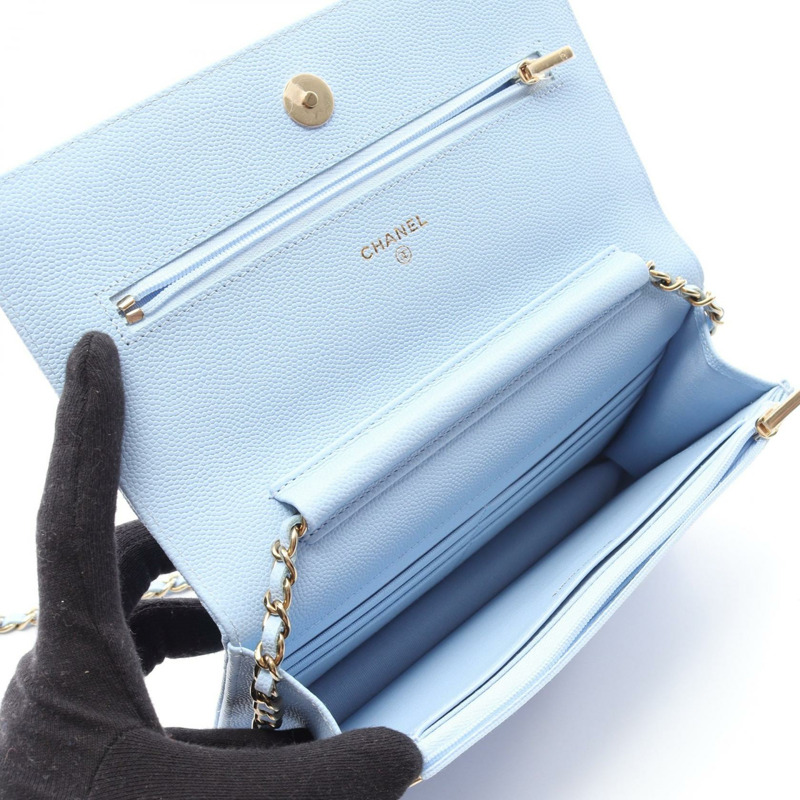 香奈兒 (CHANEL) 絎縫肩背包/斜背包/皮夾 WOC AP0250 皮革 藍色 GHW 二手-2