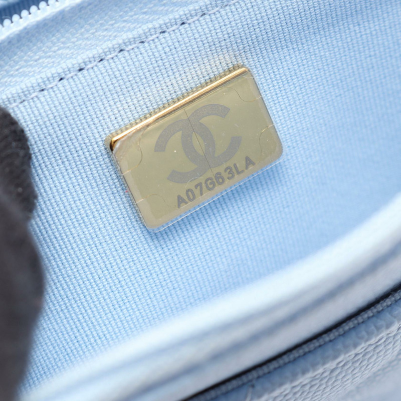 香奈兒 (CHANEL) 絎縫肩背包/斜背包/皮夾 WOC AP0250 皮革 藍色 GHW 二手-4