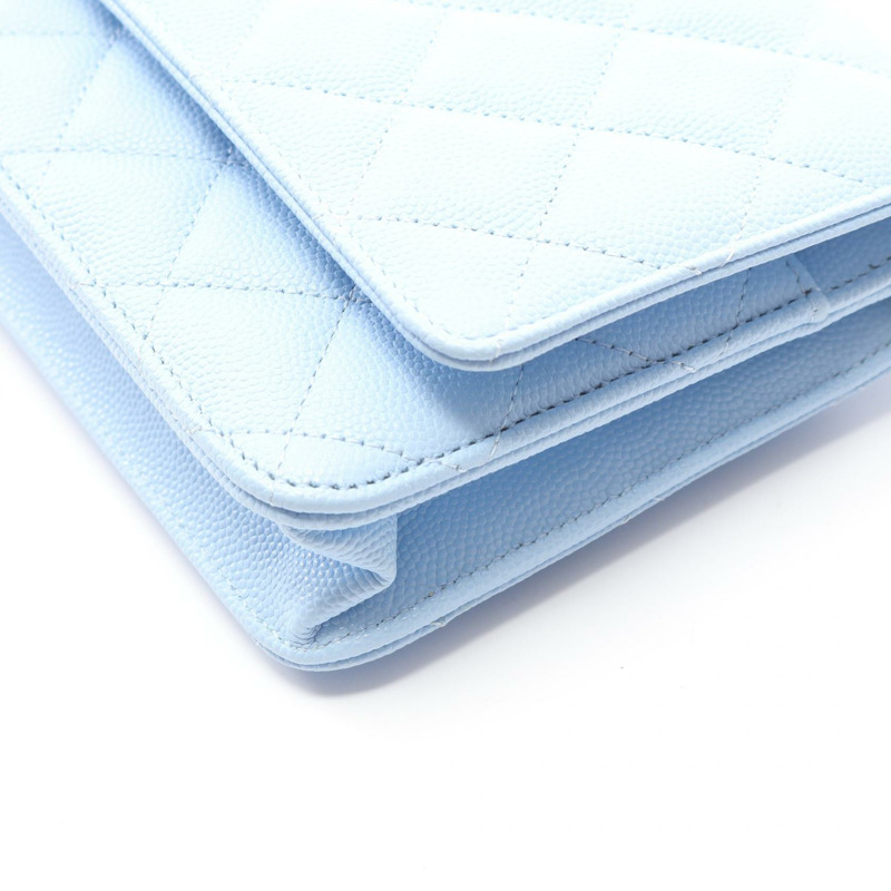 香奈兒 (CHANEL) 絎縫肩背包/斜背包/皮夾 WOC AP0250 皮革 藍色 GHW 二手-5