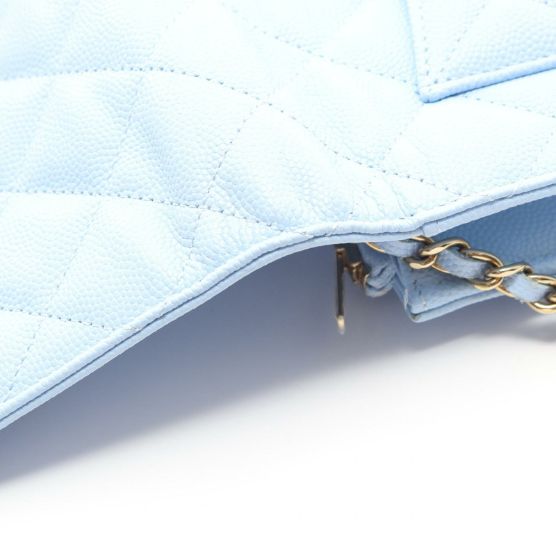 香奈兒 (CHANEL) 絎縫肩背包/斜背包/皮夾 WOC AP0250 皮革 藍色 GHW 二手-6