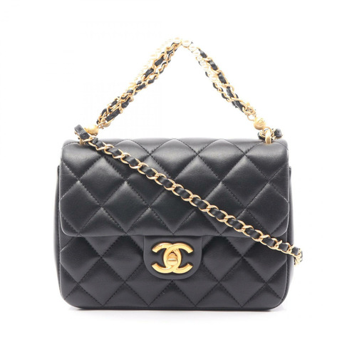 香奈兒 (CHANEL) 絎縫鏈條肩背斜背包 AS4384 黑色皮革 GHW 二手