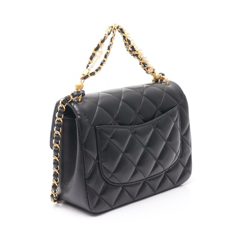 香奈兒 (CHANEL) 絎縫鏈條肩背斜背包 AS4384 黑色皮革 GHW 二手-1