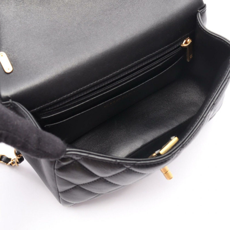 香奈兒 (CHANEL) 絎縫鏈條肩背斜背包 AS4384 黑色皮革 GHW 二手-2