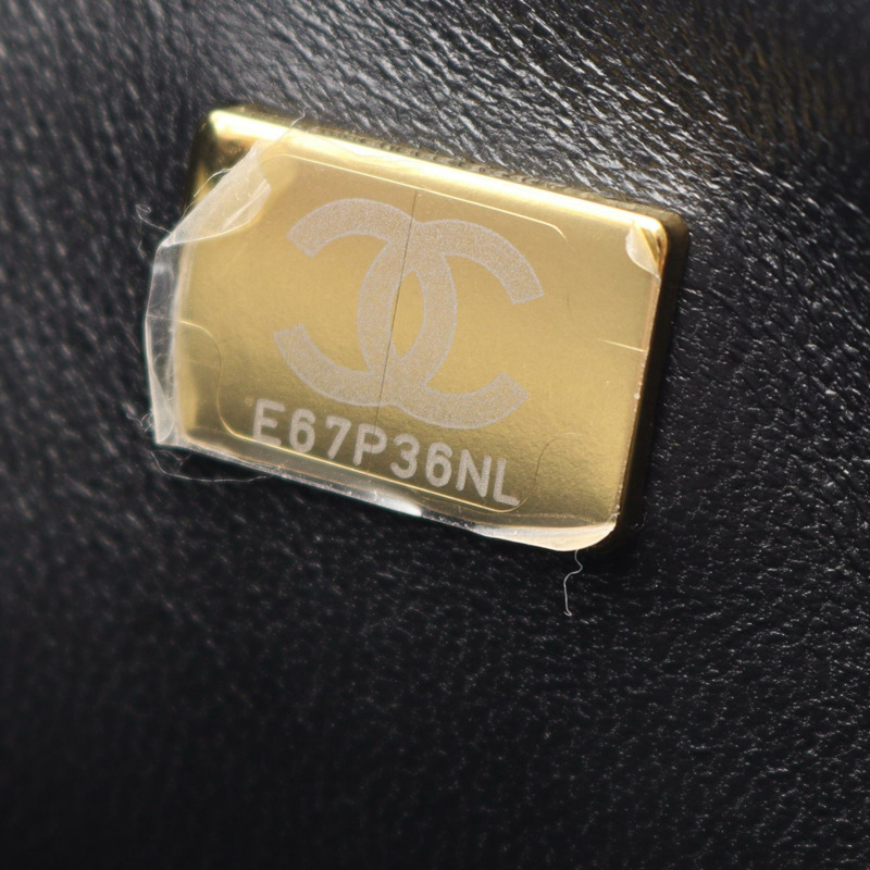 香奈兒 (CHANEL) 絎縫鏈條肩背斜背包 AS4384 黑色皮革 GHW 二手-4